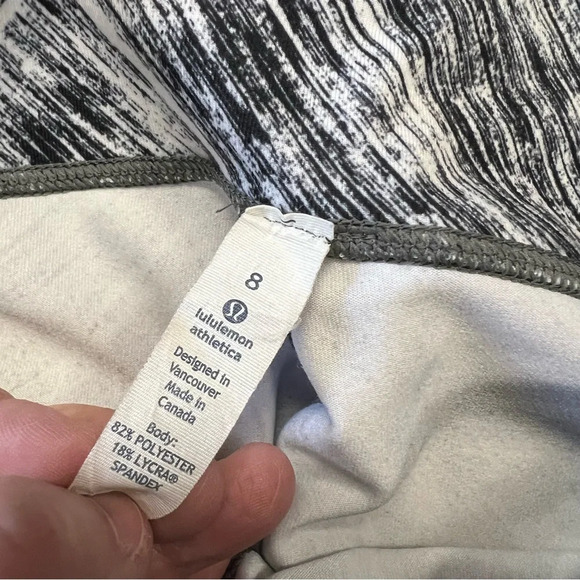 Lululemon Wunder Under Crop II *Full-On Luon Heat Wave White Black SZ 8 - Picture 6 of 6